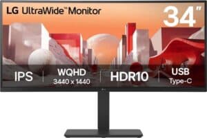 LG 34BA75QE-B - QHD Ultrawide Monitor - IPS - USB-C 90w - RJ-45 - 34 inch