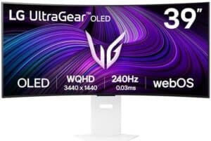 LG UltraGear OLED 39GX90SA-W - Curved Ultrawide Gaming Monitor - 240hz - USB-C - Smart LG WebOS - 39 inch
