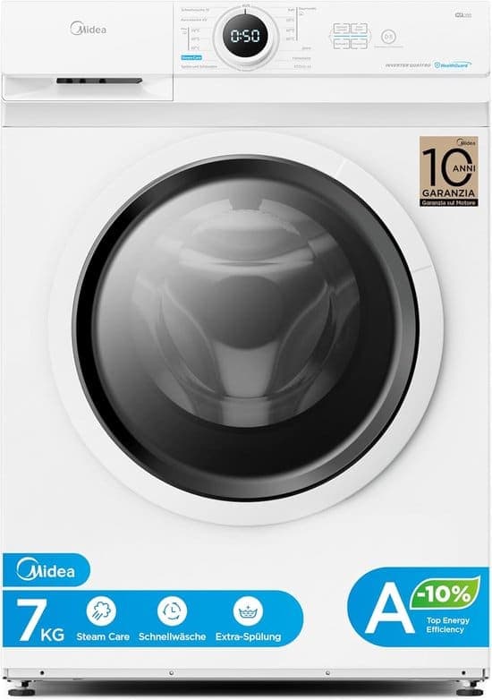 Midea Wasmachine MF10EW70BA10 – 7 kg – Energielabel A